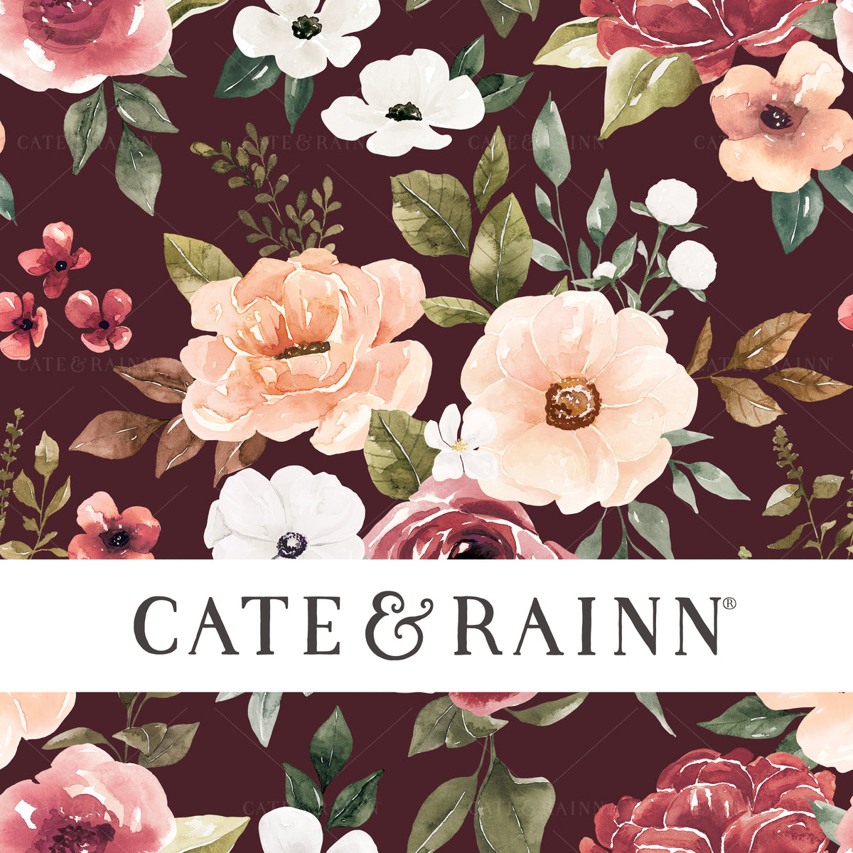 Fall Watercolor Floral with Red and Pink