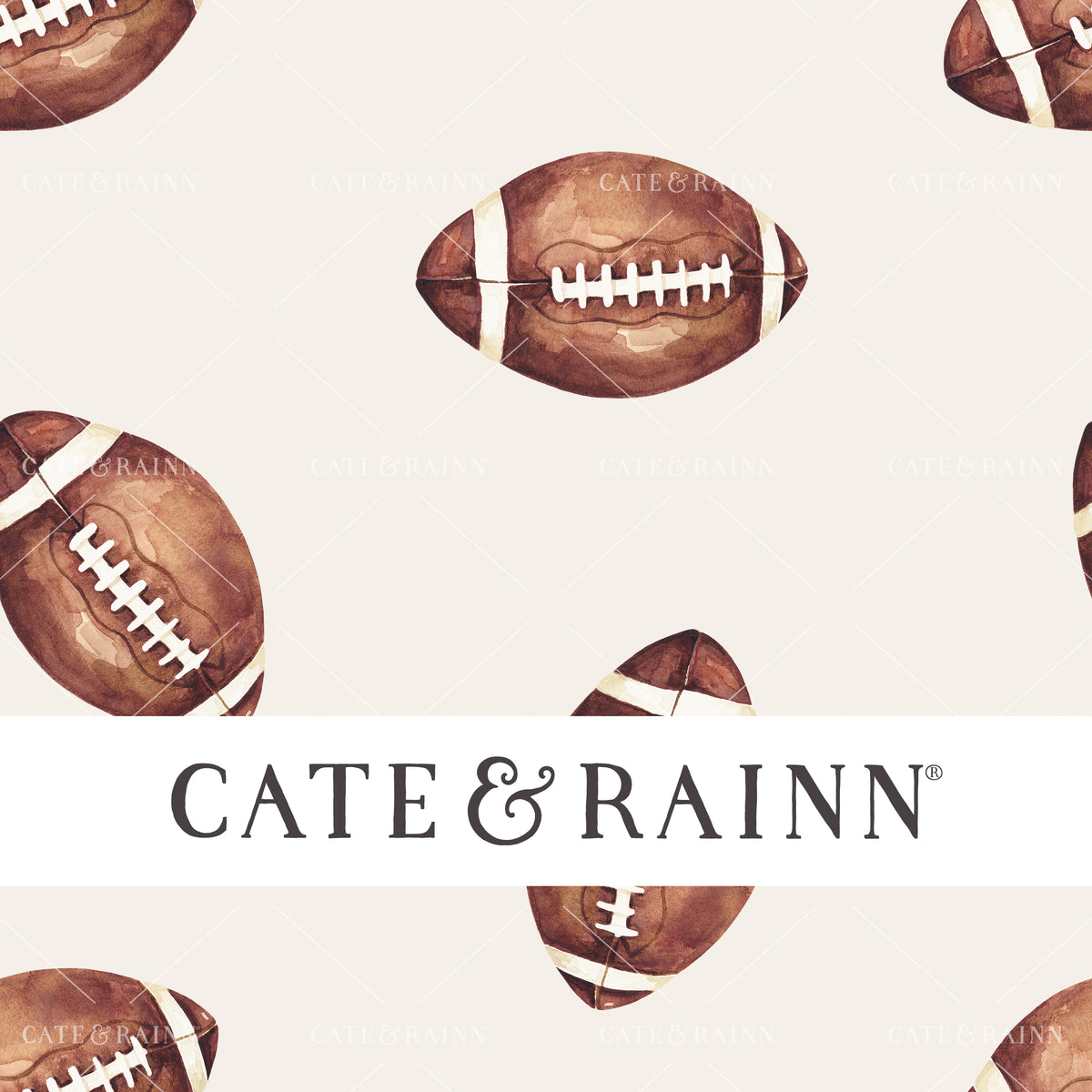 Watercolor Football Seamless Pattern | Felicity Collection