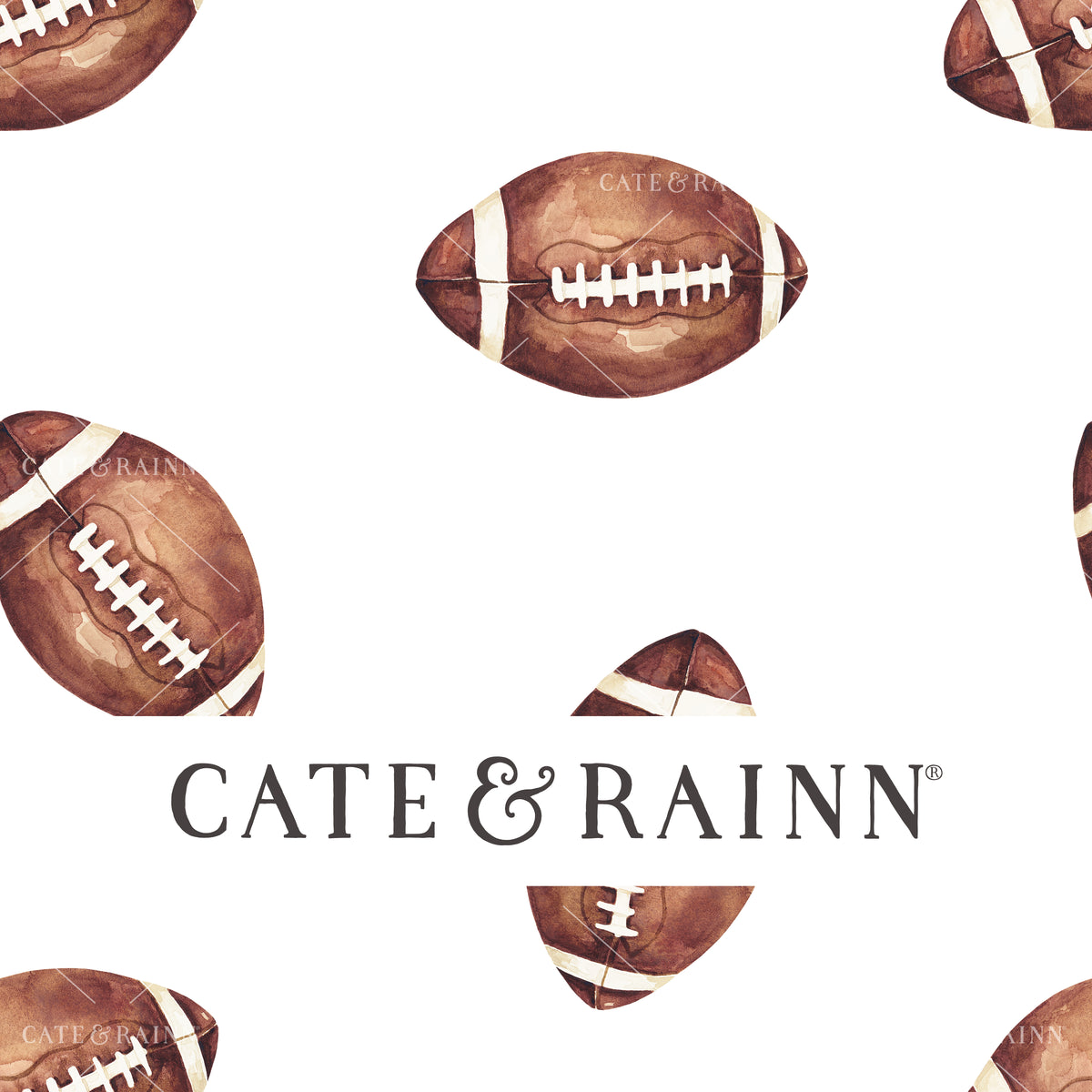 Watercolor Football Seamless Pattern | Felicity Collection