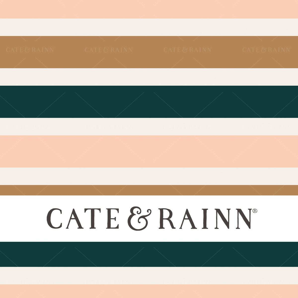 Emerald, Pink and Caramel Brown Stripe Seamless Pattern | Felicity Collection