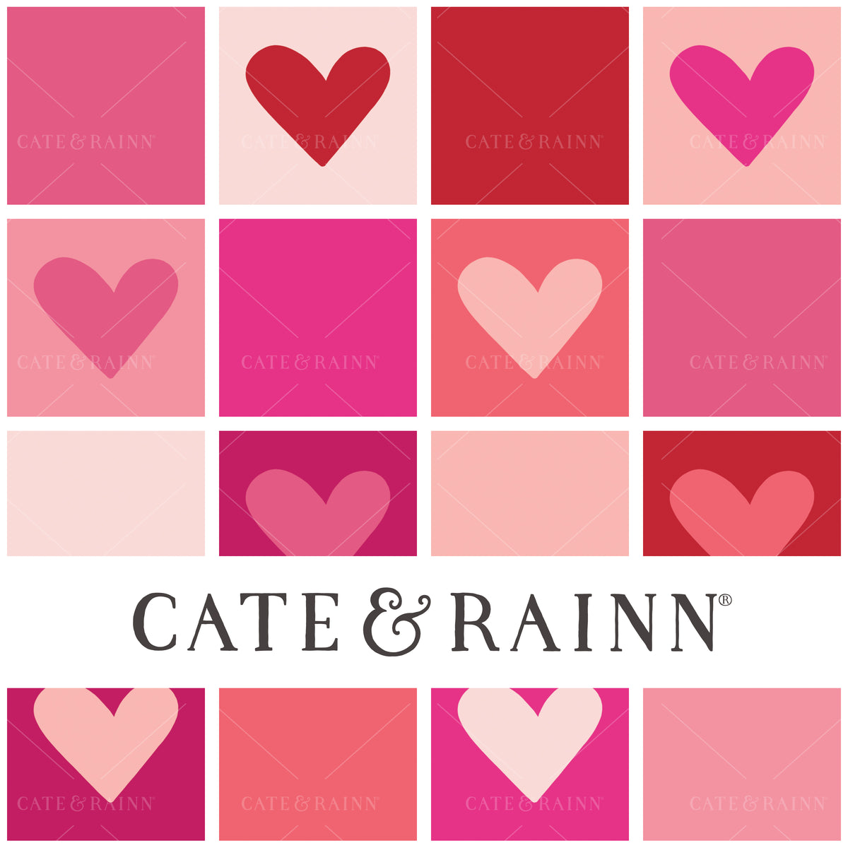 Cute red and pink heart block design