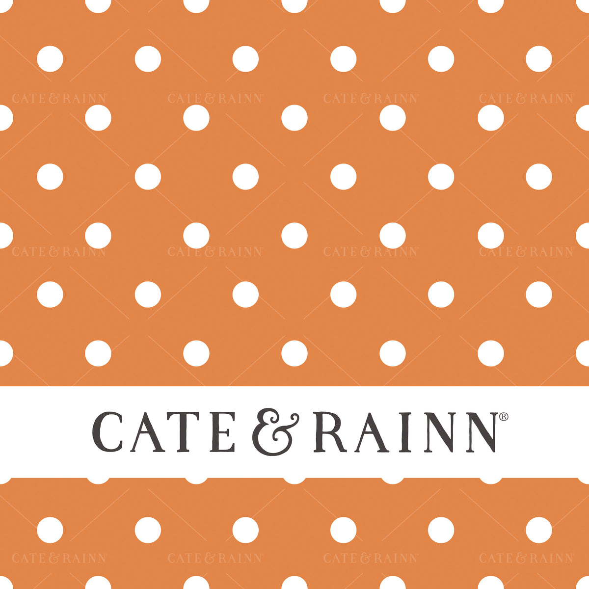 Orange Polka Dots Seamless Pattern Design by Cate and Rainn
