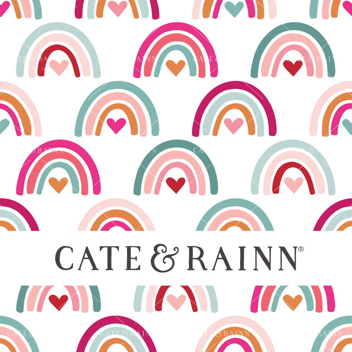 Rainbow Valentine Seamless Pattern | Love Doodles Collection