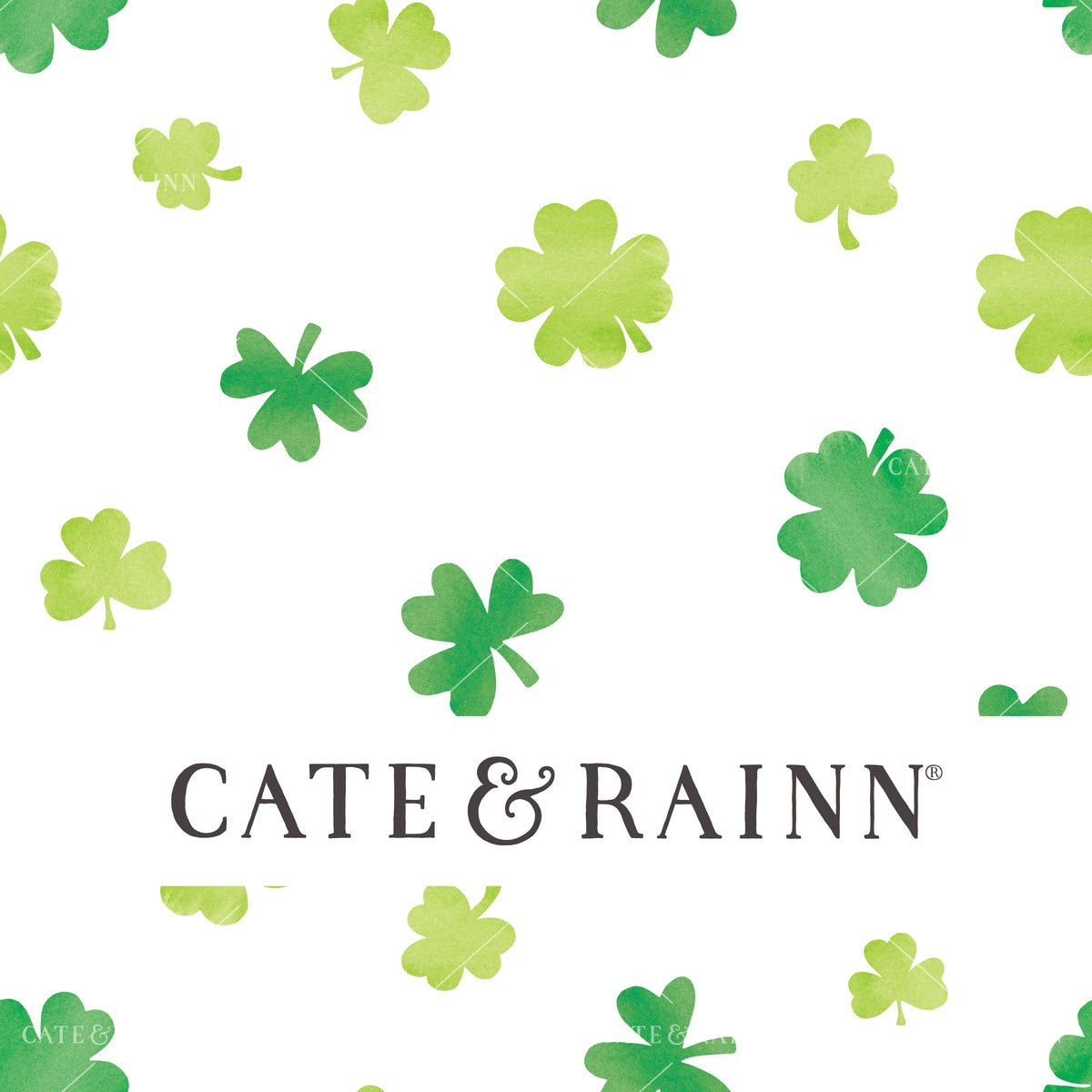 Green Watercolor Shamrock Seamless Pattern | Lucky Day Collection