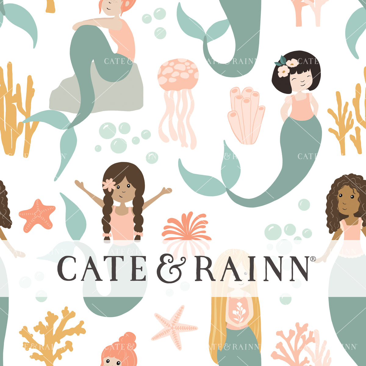 Mermaid Friends Seamless Pattern | Mermaid Muse Collection