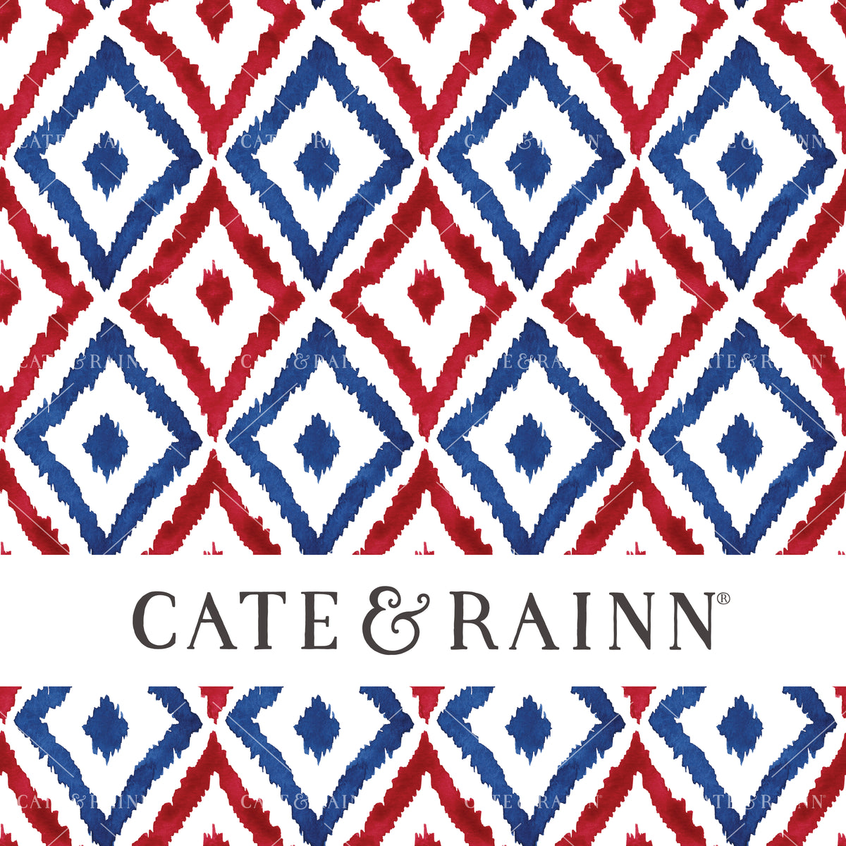 Red White and Blue Ikat Seamless Pattern | Patriotic Collection