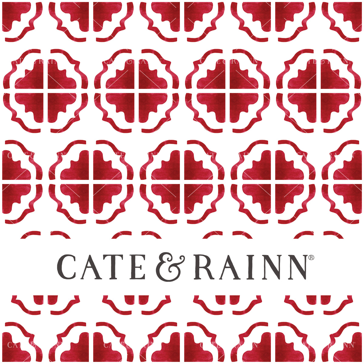 Red Boho Ornate Tile Seamless Pattern | Patriotic Collection