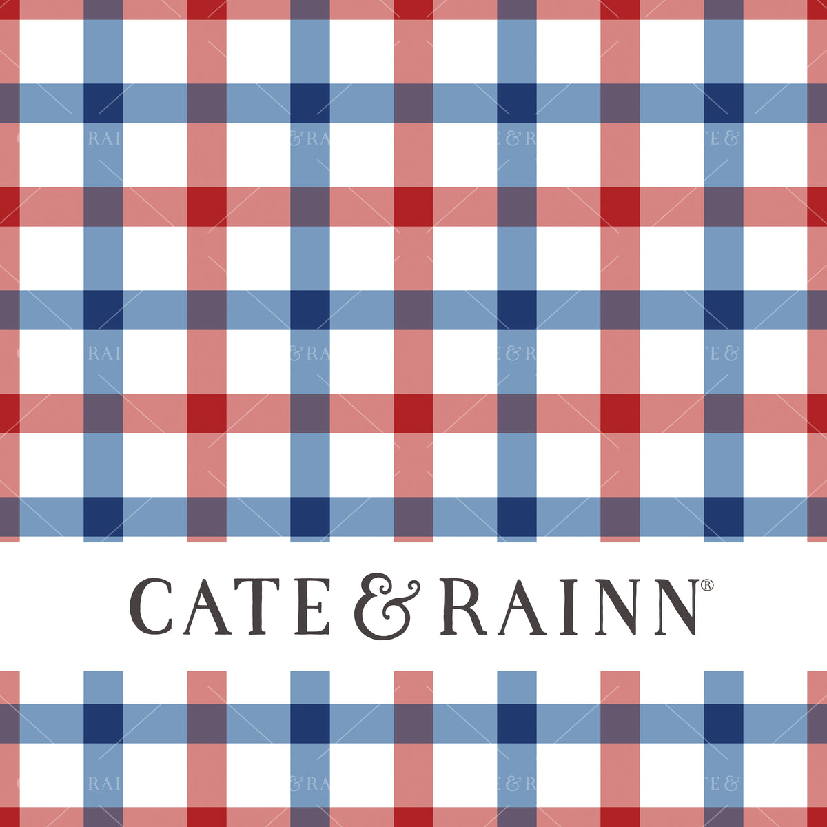 Red White and Blue Small Gingham Seamless Pattern | Patriotic Collection
