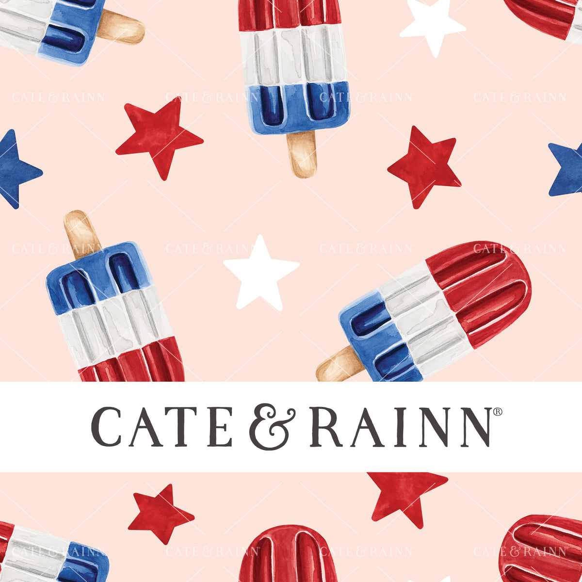 Patriotic Popsicles Seamless Pattern Design by Cate and Rainn