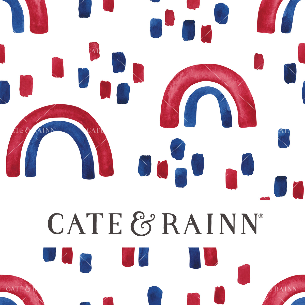 Patriotic Red White and Blue Boho Rainbow Design