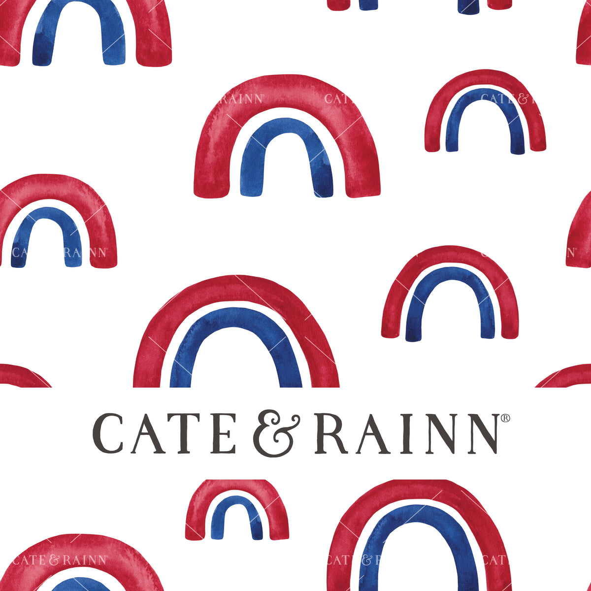 Patriotic Red White and Blue Boho Rainbow Design