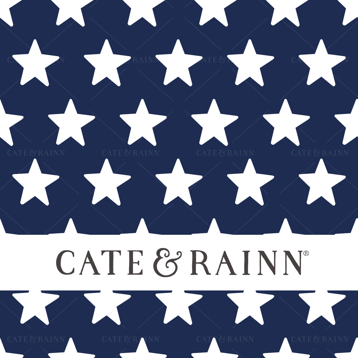 Patriotic Stars on Navy Blue Seamless Pattern | Patriotic Collection