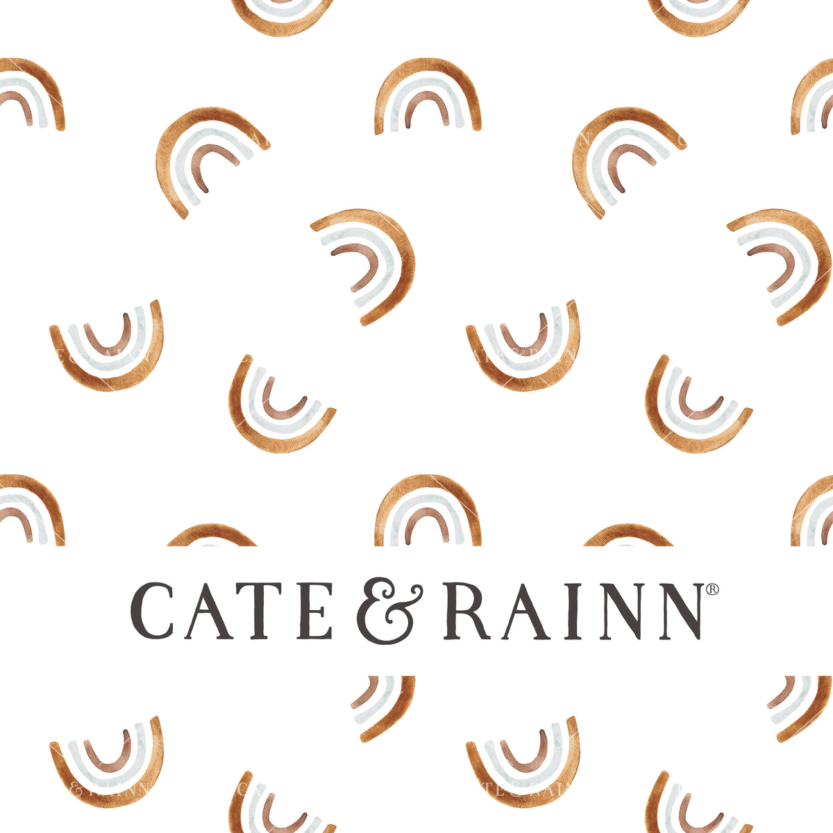 Neutral Boho Watercolor Rainbow Scattered Seamless Pattern