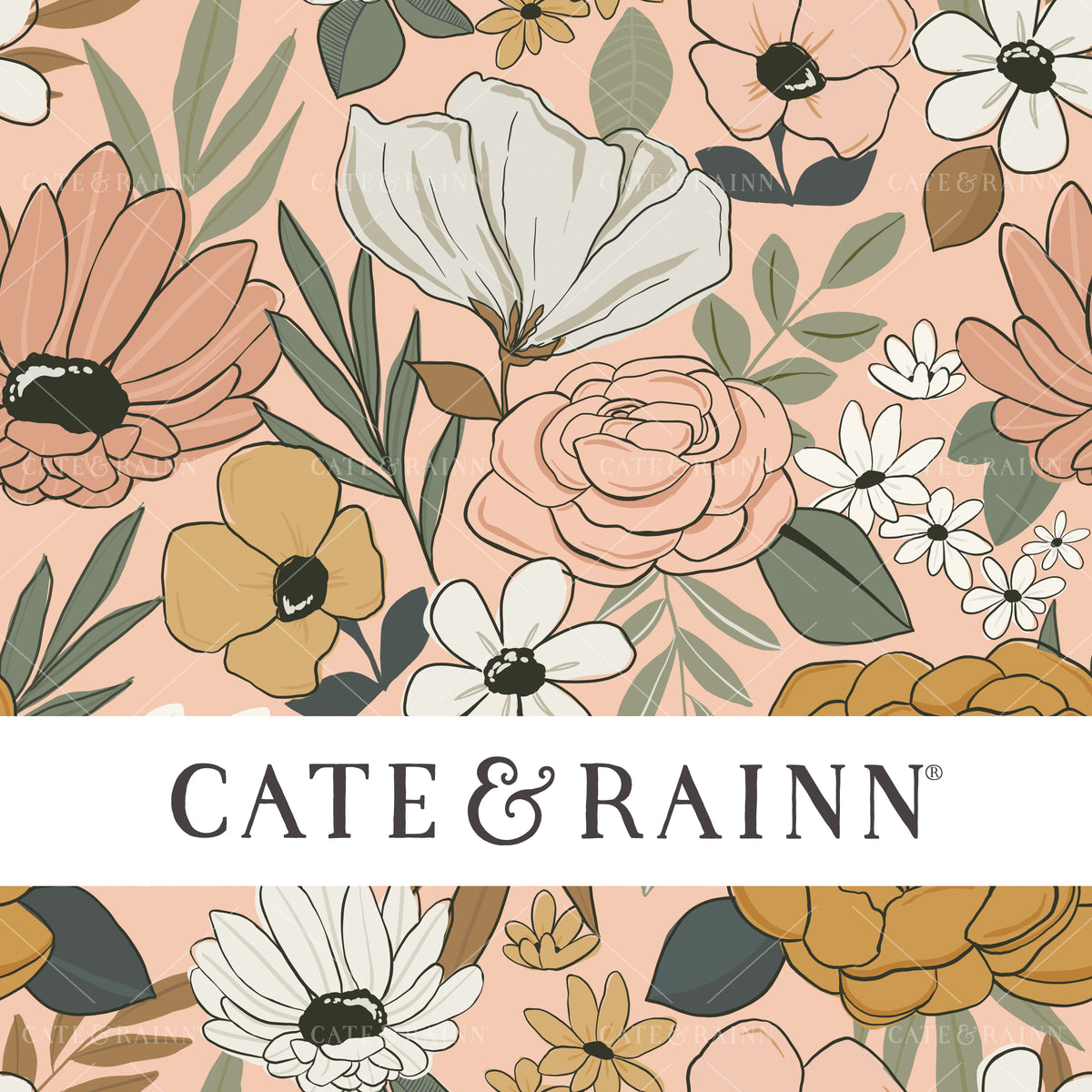 Boho Pink Vintage Floral Seamless Design