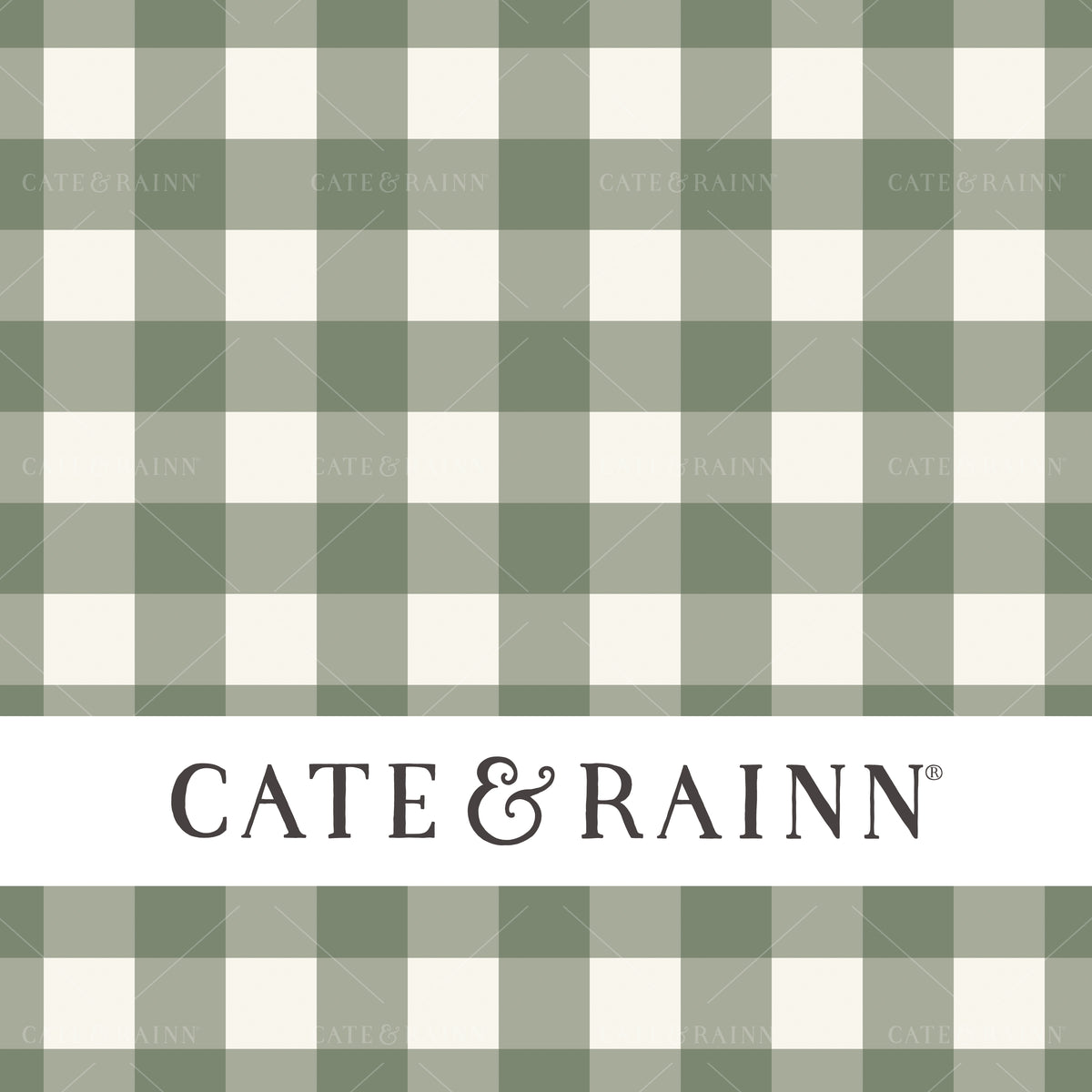 Green and Cream Gingham Seamless Pattern | Spring Reverie Collection