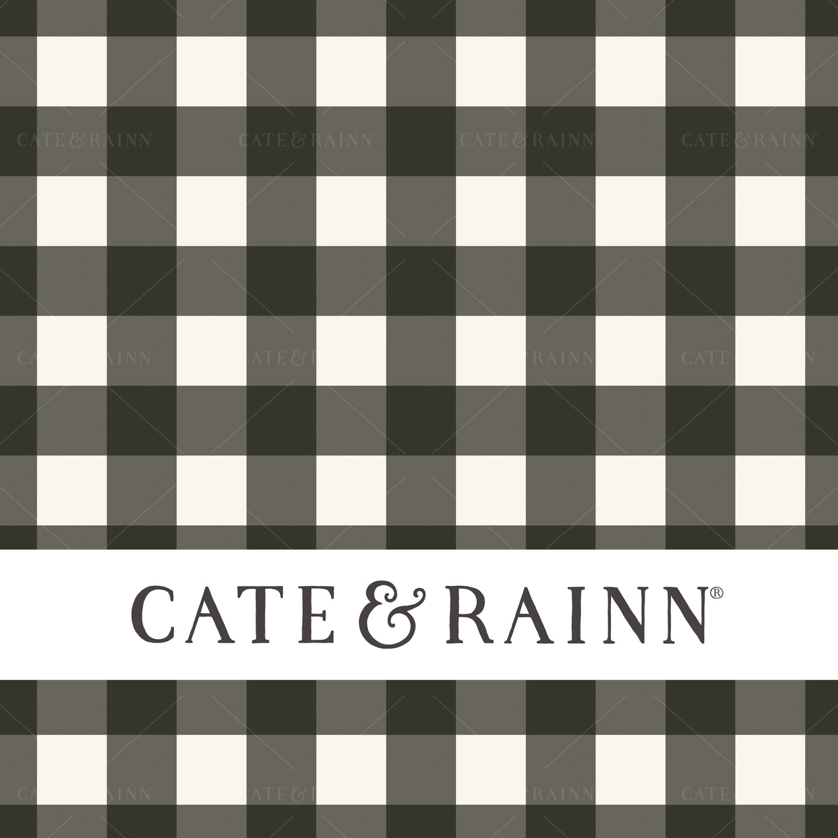 Muted Black and Cream Gingham Seamless Pattern | Spring Reverie Collection
