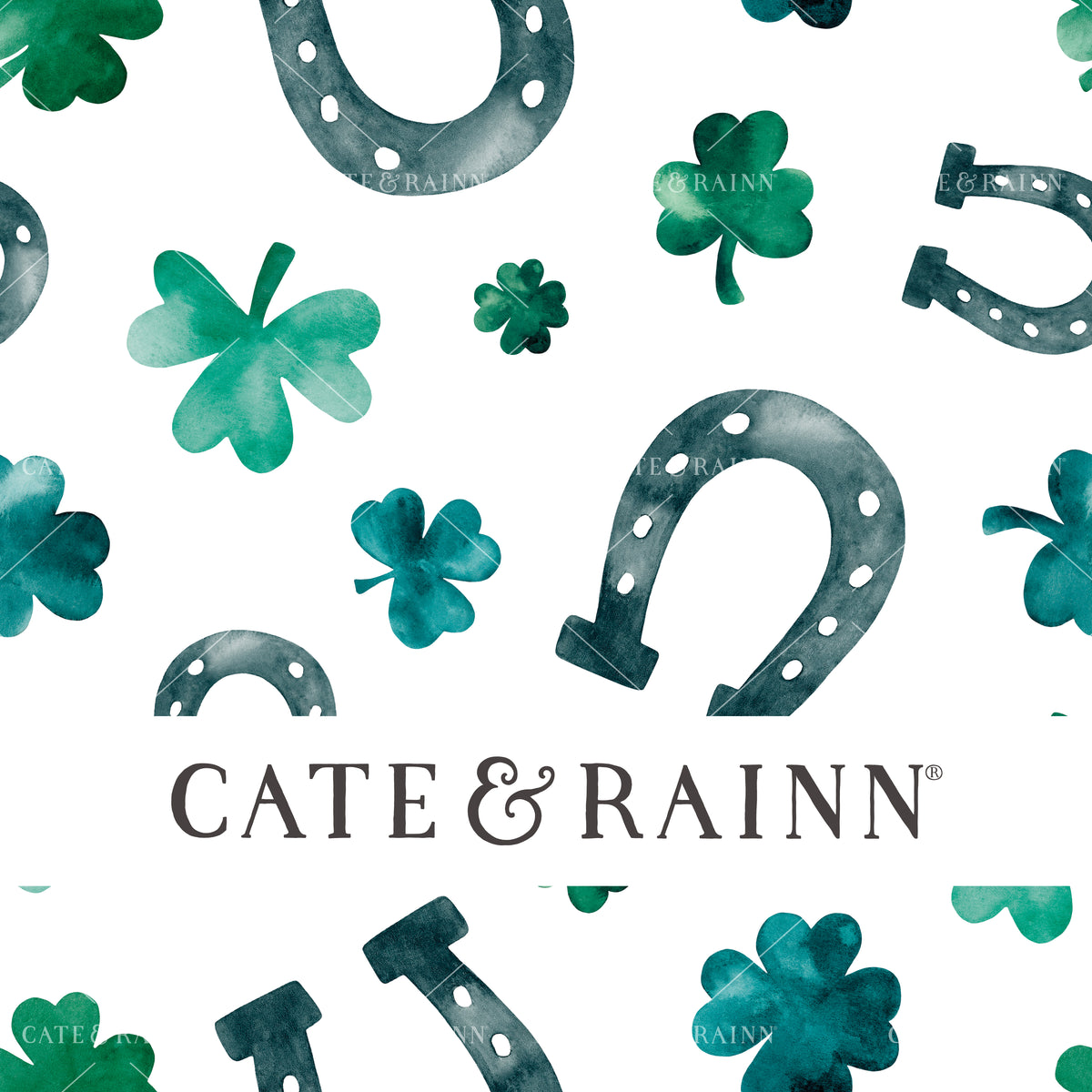 Watercolor Horseshoe Seamless Pattern | St. Patrick&#39;s Day Collection