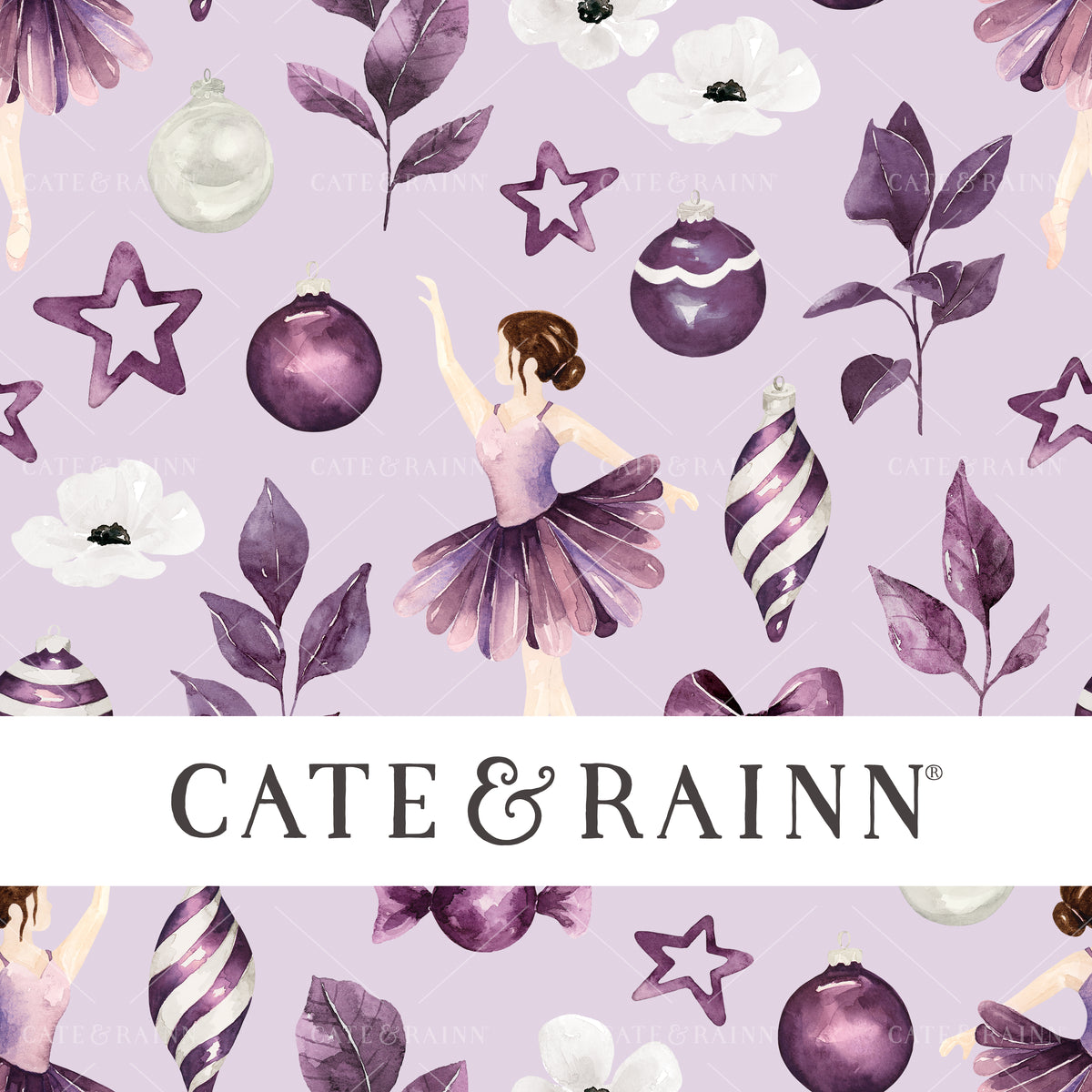 Sugar Plum Ballerina Christmas Seamless Design