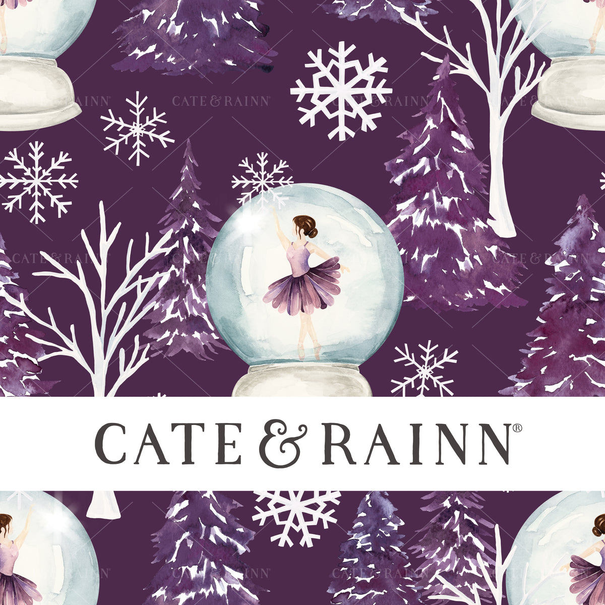 Sugar Plum Ballerina Snow globe Christmas Winter Design