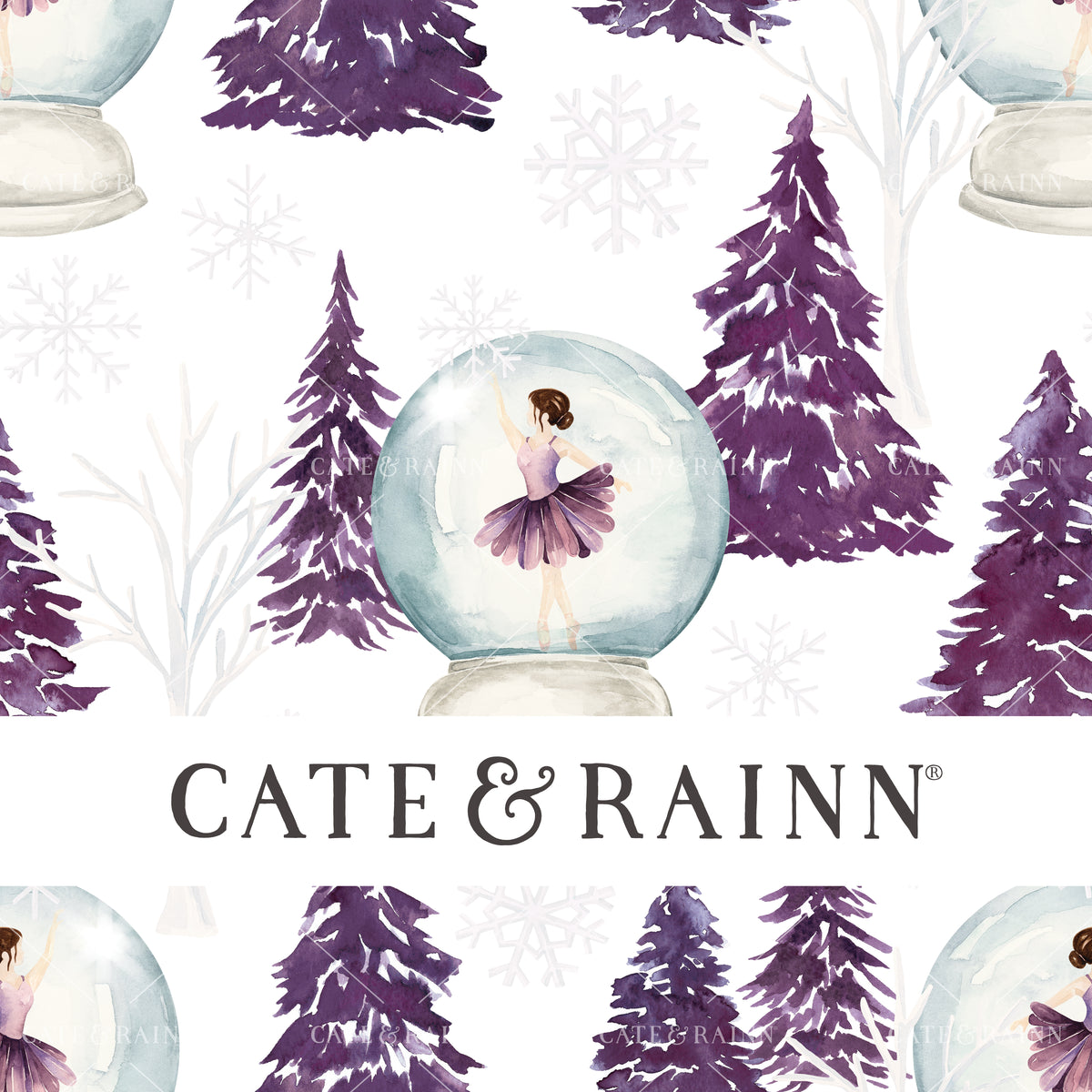 Sugar Plum Ballerina Snow globe Christmas Winter Design