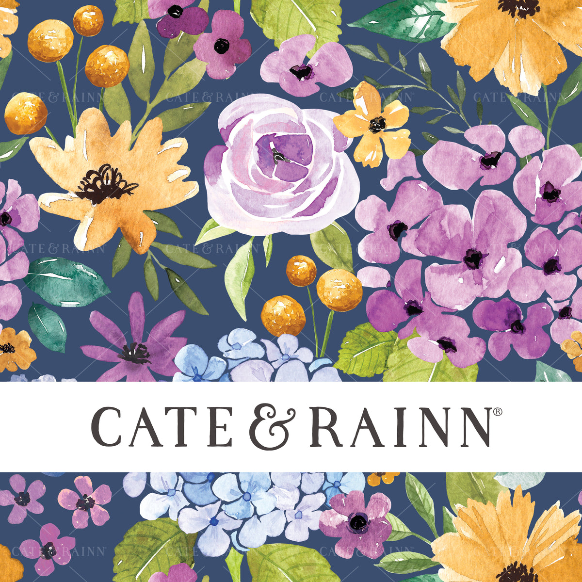 Summer Garden Floral with Hydrangeas Seamless Pattern