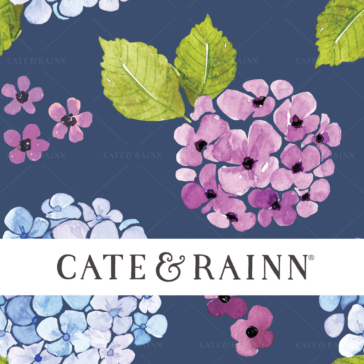 Blue and Purple Hydrangea Seamless Pattern | Summer Garden Collection