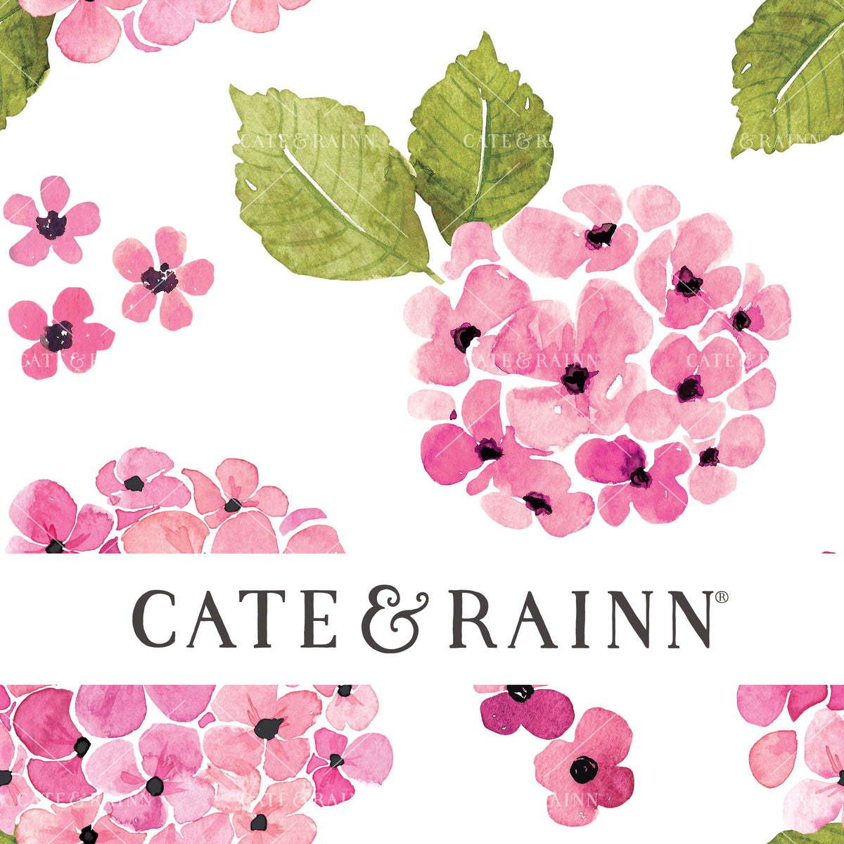 Pink Hydrangea Seamless Pattern | Summer Garden Collection