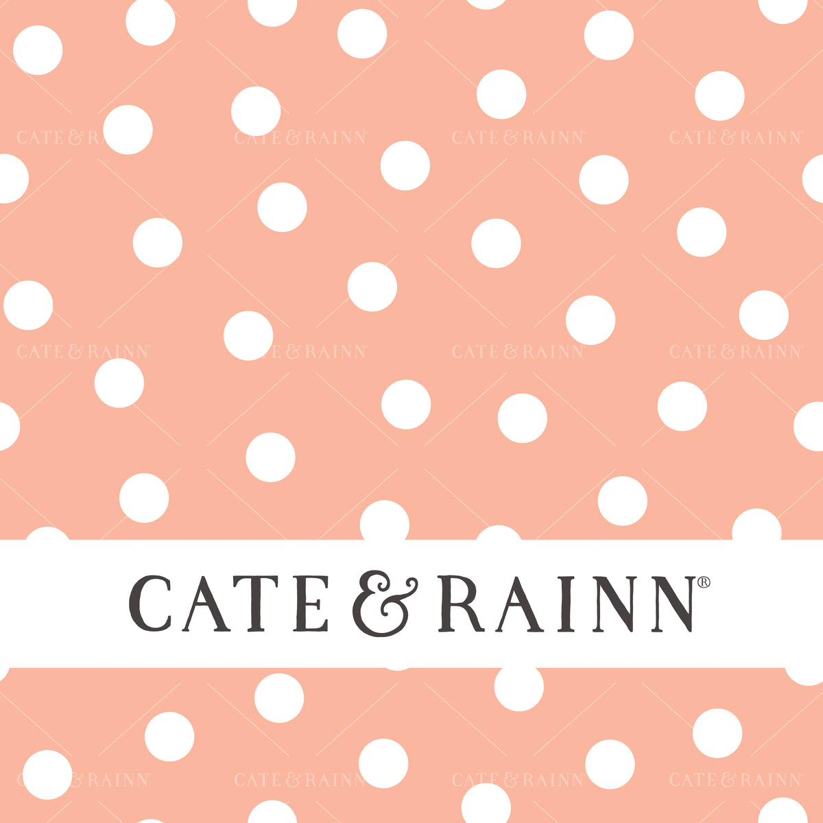 Peach and White Polka Dots Seamless pattern Design
