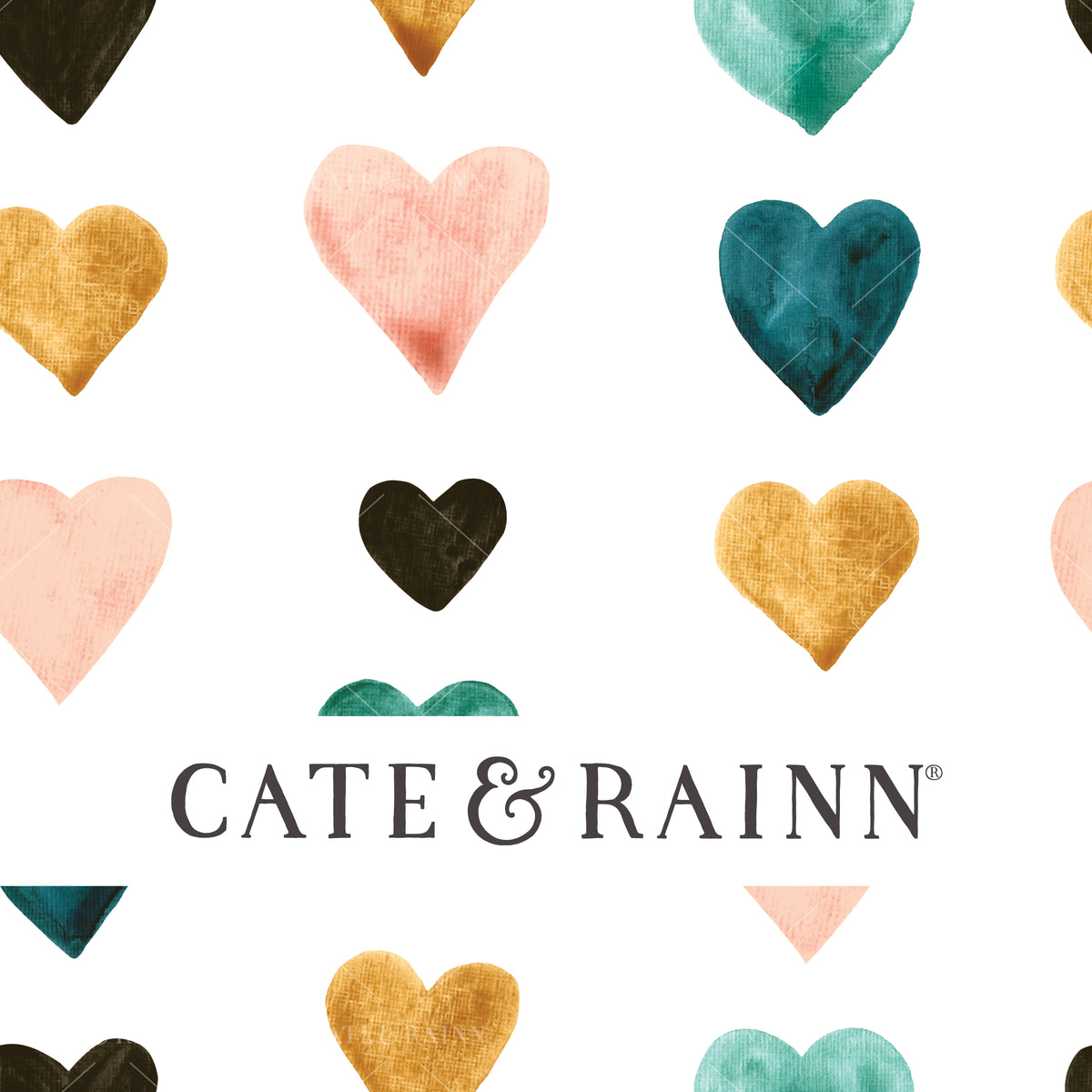 Watercolor Colorful Hearts Seamless Pattern | Summer Vibes Collection