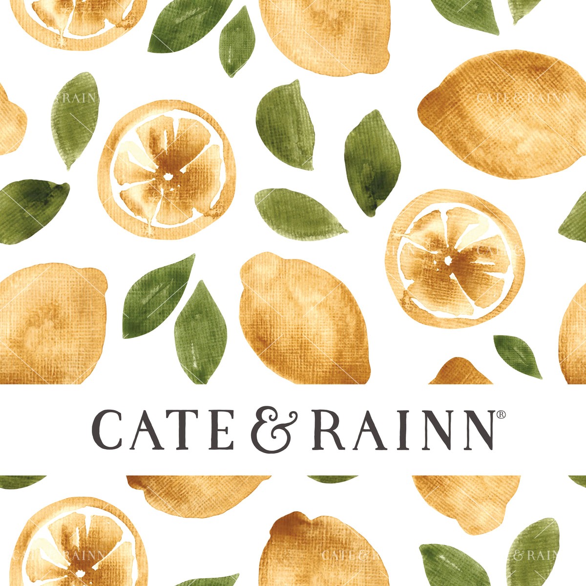 Watercolor Summer Citrus Lemon Design