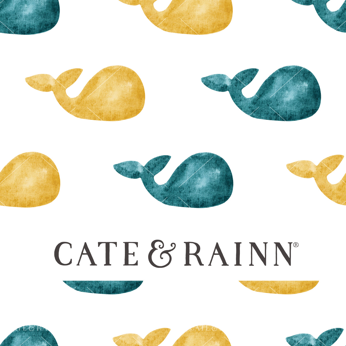 Blue and Yellow Whales Seamless Pattern | Summer Vibes Collection
