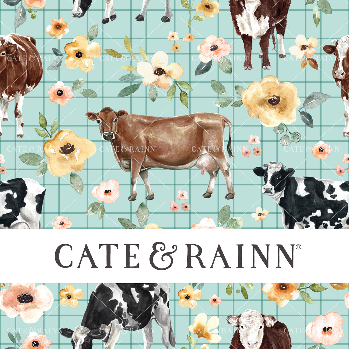 Cow floral Seamless Design