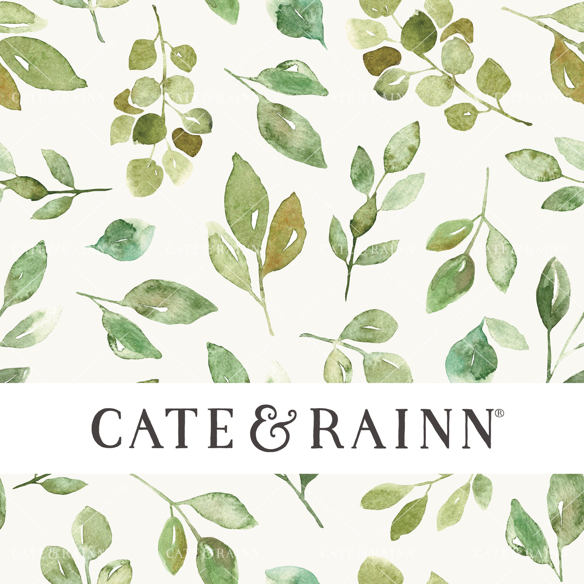 Hand painted watercolor leaves design