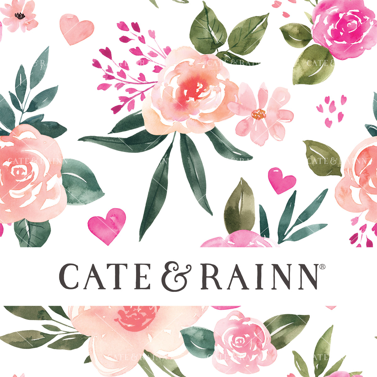 Watercolor Pink Valentine Floral Seamless Design