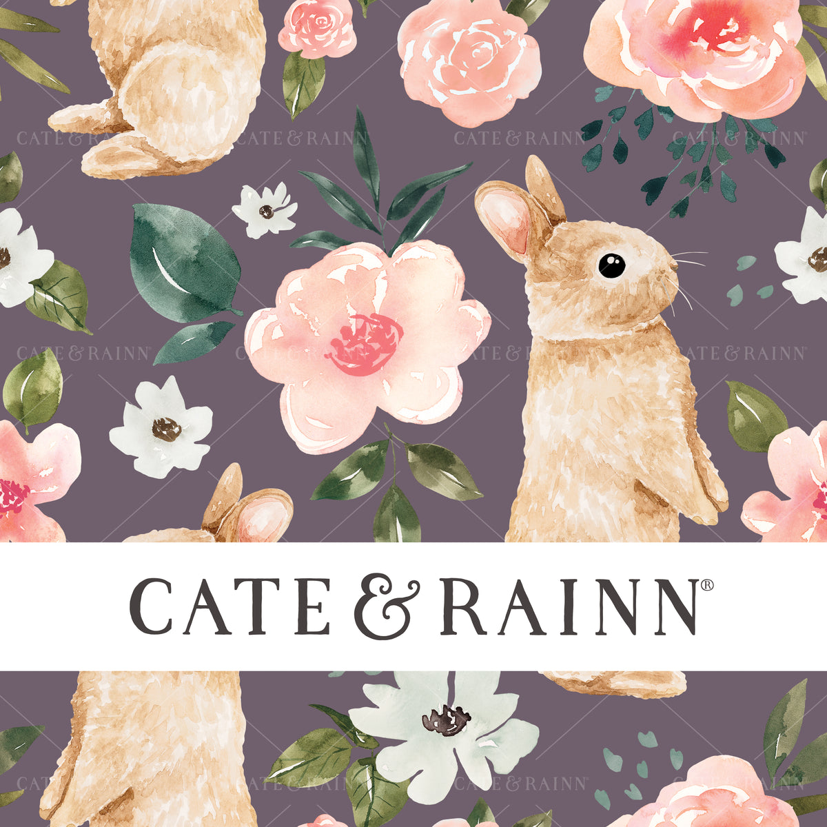 Bunny Floral Seamless Pattern Design 