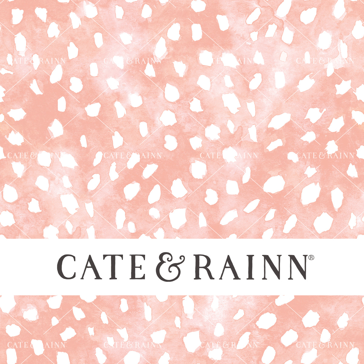 Pink Watercolor Fawn Spots Seamless Pattern