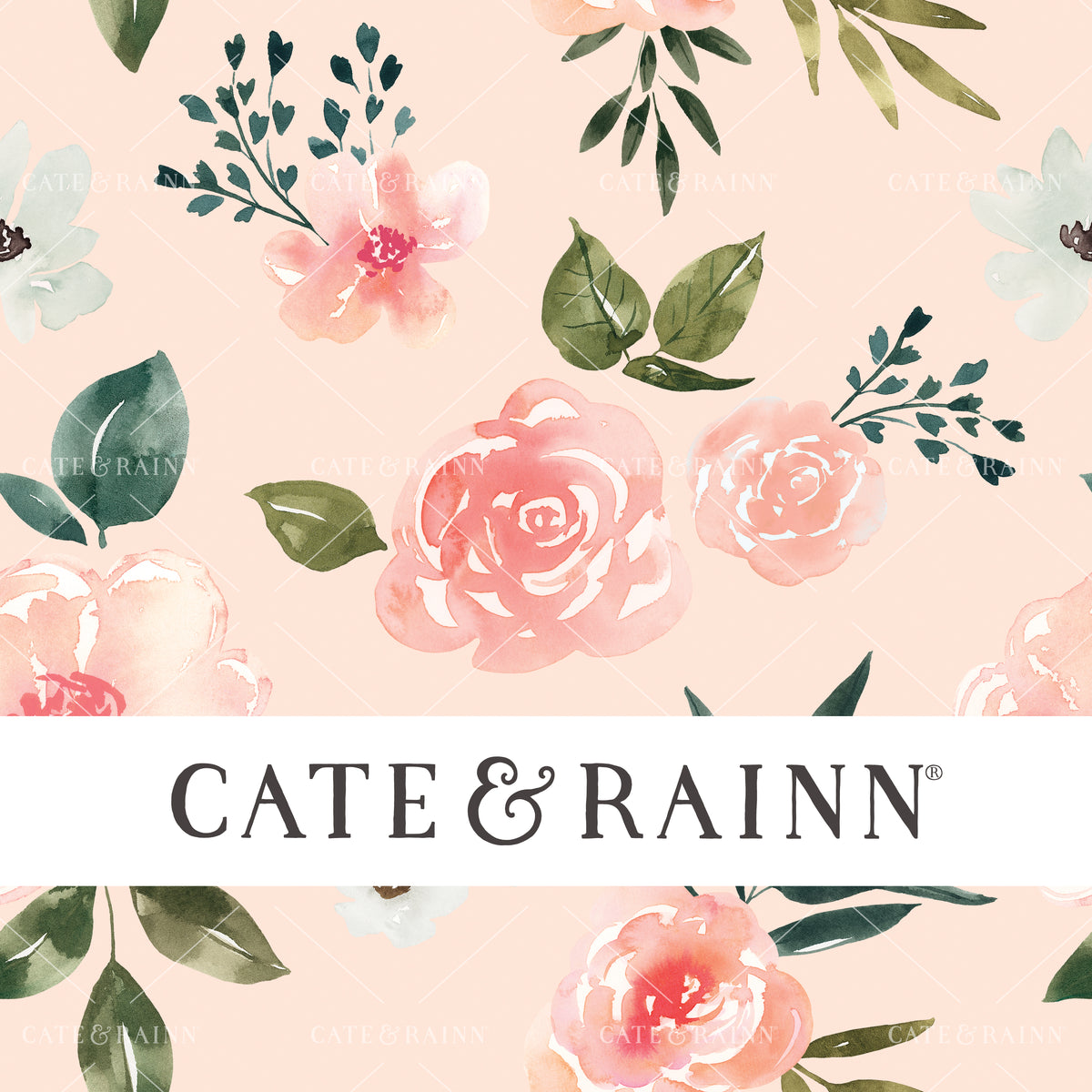 Pink Watercolor Floral on Light Pink Seamless Pattern | Vintage Spring Collection