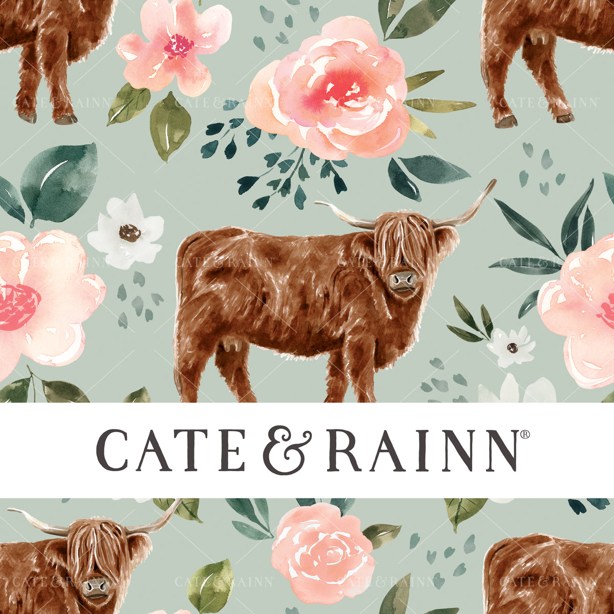 Highland Cow Spring Floral Design 